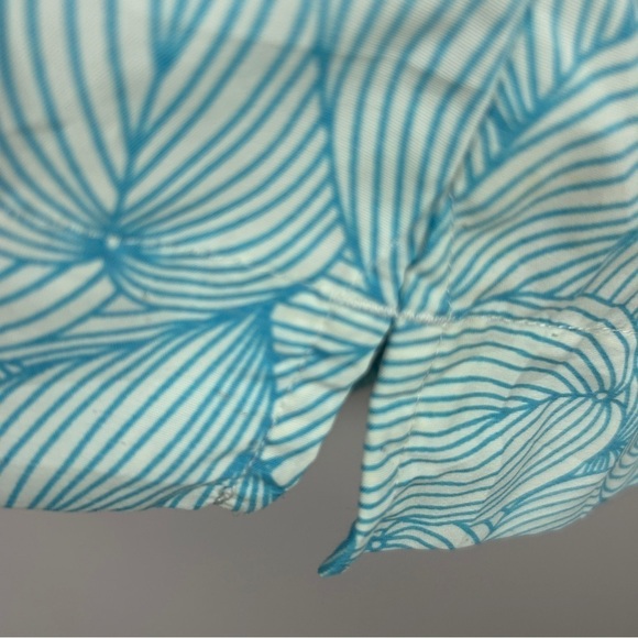 L.L. Bean Tropical Beach Nylon Blend Tunic Hooded Top Large Blue - Picture 10 of 13